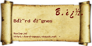 Bárd Ágnes névjegykártya