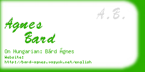 agnes bard business card